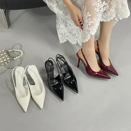 Low slim footware pointed high-heeled shoes for women